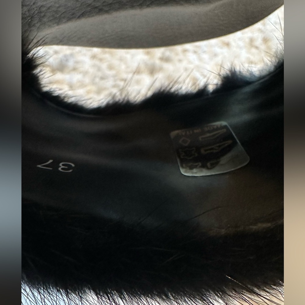 Givenchy Fur Slide Sandals; Black; Size 37 - Picture 3 of 12